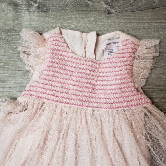 Jillians Closet Infant Pink Swiss Dot Tulle Party Dress 18M birthday princess - Picture 4 of 10